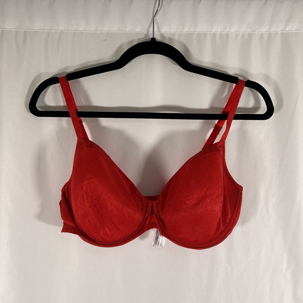 Soma Bra Women's 38D Red Floral Underwired Hook Eye Adjustable